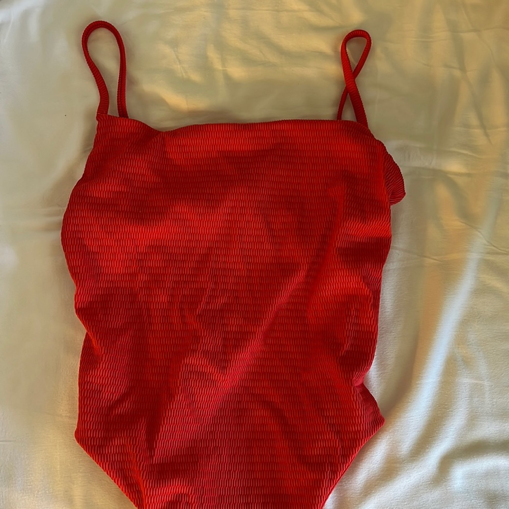 Jenna High Leg One Piece - Red Size Medium